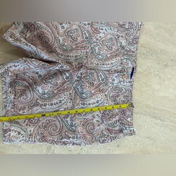 Bandolino Womans Shorts Size 12 Amy Short Cotton Cuffed Paisley Print Stretch - Picture 8 of 8